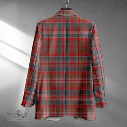 ScotsTee Shop MacDonald of Boisdale (Donald Boisdale) Weathered Clan Crest Casual Tartan Flat Lapel Collar Blazer Tartan Blazer Cotton
