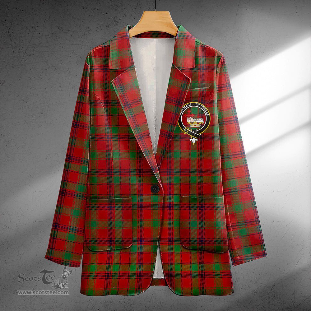 ScotsTee Shop MacDonald of Aird & Valley (Donald of Aird & Valley) Modern Clan Crest Casual Tartan Flat Lapel Collar Blazer Tartan Blazer Cotton
