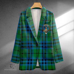 ScotsTee Shop Keith (Marshall) Ancient Clan Crest Casual Tartan Flat Lapel Collar Blazer Tartan Blazer Cotton