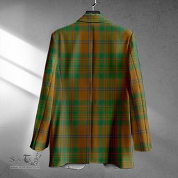 ScotsTee Shop MacAlister of Glenbarr Hunting (MacAlister of Glenbarr; Hunting) Modern Clan Crest Casual Tartan Flat Lapel Collar Blazer Tartan Blazer Cotton