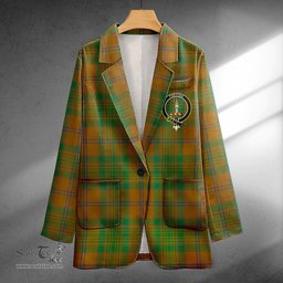 ScotsTee Shop MacAlister of Glenbarr Hunting (MacAlister of Glenbarr; Hunting) Modern Clan Crest Casual Tartan Flat Lapel Collar Blazer Tartan Blazer Cotton