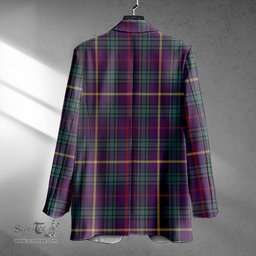 ScotsTee Shop MacCainsh Weathered Clan Crest Casual Tartan Flat Lapel Collar Blazer Tartan Blazer Cotton