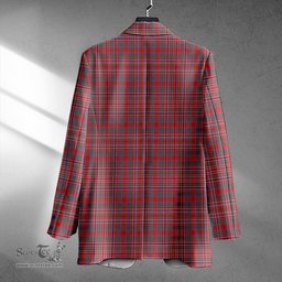 ScotsTee Shop MacAlister Weathered Clan Crest Casual Tartan Flat Lapel Collar Blazer Tartan Blazer Cotton