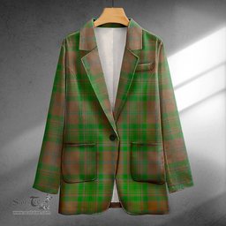 ScotsTee Shop MacAlister of Glenbarr Hunting (MacAlister of Glenbarr; Hunting) Ancient Clan Crest Casual Tartan Flat Lapel Collar Blazer Tartan Blazer Cotton