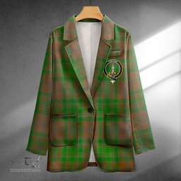ScotsTee Shop MacAlister of Glenbarr Hunting (MacAlister of Glenbarr; Hunting) Ancient Clan Crest Casual Tartan Flat Lapel Collar Blazer Tartan Blazer Cotton