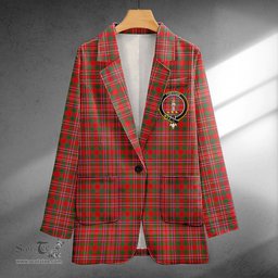 ScotsTee Shop MacAlister Modern Clan Crest Casual Tartan Flat Lapel Collar Blazer Tartan Blazer Cotton