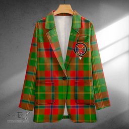 ScotsTee Shop Hutcheson Ancient Clan Crest Casual Tartan Flat Lapel Collar Blazer Tartan Blazer Cotton