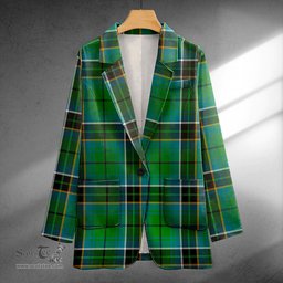 ScotsTee Shop MacAlpine Ancient Clan Crest Casual Tartan Flat Lapel Collar Blazer Tartan Blazer Cotton