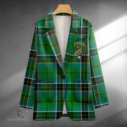 ScotsTee Shop MacAlpine Ancient Clan Crest Casual Tartan Flat Lapel Collar Blazer Tartan Blazer Cotton