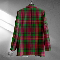 ScotsTee Shop Leighton Modern Clan Crest Casual Tartan Flat Lapel Collar Blazer Tartan Blazer Cotton