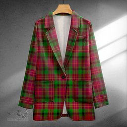 ScotsTee Shop Leighton Modern Clan Crest Casual Tartan Flat Lapel Collar Blazer Tartan Blazer Cotton