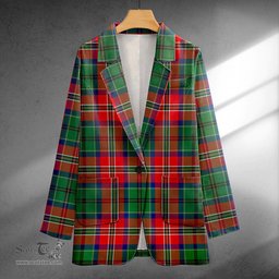 ScotsTee Shop MacCulloch Modern Clan Crest Casual Tartan Flat Lapel Collar Blazer Tartan Blazer Cotton