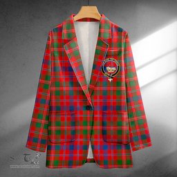 ScotsTee Shop MacDonald of Glenaladale (Donald of Glenaladale) Modern Clan Crest Casual Tartan Flat Lapel Collar Blazer Tartan Blazer Cotton