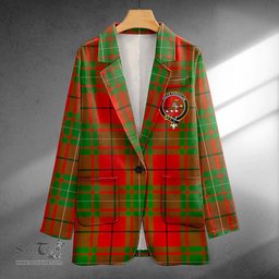 ScotsTee Shop MacAulay Ancient Clan Crest Casual Tartan Flat Lapel Collar Blazer Tartan Blazer Cotton