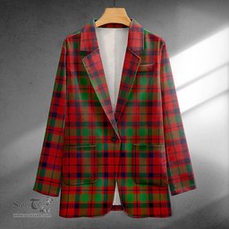 ScotsTee Shop MacBean of Tomatin (MacBain of Tomatin) Modern Clan Crest Casual Tartan Flat Lapel Collar Blazer Tartan Blazer Cotton