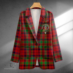 ScotsTee Shop MacBean of Tomatin (MacBain of Tomatin) Modern Clan Crest Casual Tartan Flat Lapel Collar Blazer Tartan Blazer Cotton