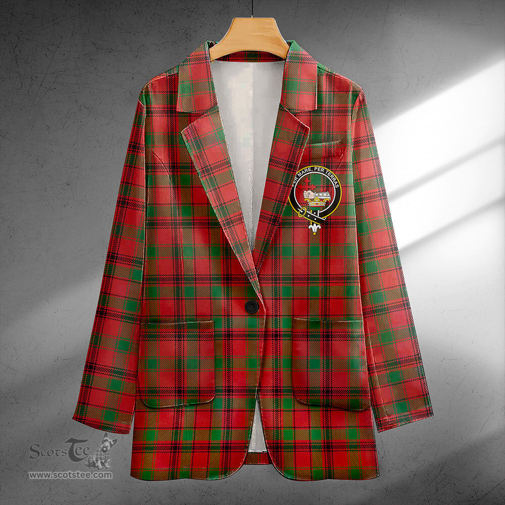 ScotsTee Shop MacDonald of Aird & Valley (Donald of Aird & Valley) Ancient Clan Crest Casual Tartan Flat Lapel Collar Blazer Tartan Blazer Cotton