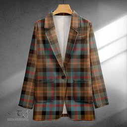 ScotsTee Shop MacDonald of Borrodale (Donald Borrodale Historic) Weathered Clan Crest Casual Tartan Flat Lapel Collar Blazer Tartan Blazer Cotton