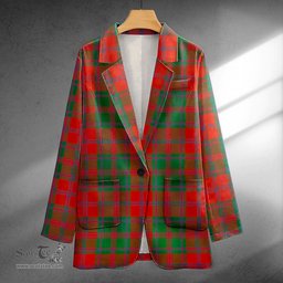 ScotsTee Shop MacDougall (Clans Originaux) Ancient Clan Crest Casual Tartan Flat Lapel Collar Blazer Tartan Blazer Cotton