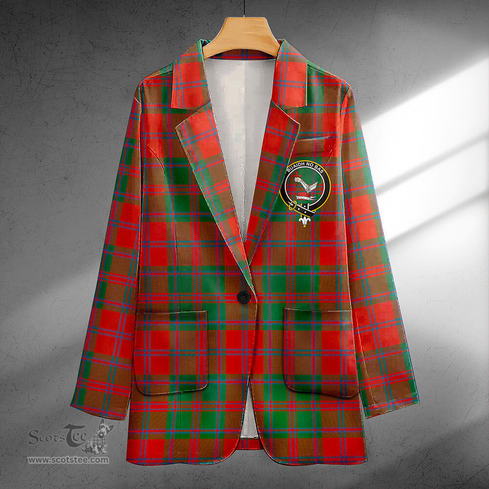 ScotsTee Shop MacDougall (Clans Originaux) Ancient Clan Crest Casual Tartan Flat Lapel Collar Blazer Tartan Blazer Cotton
