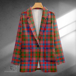 ScotsTee Shop MacColl (MacCall) Ancient Clan Crest Casual Tartan Flat Lapel Collar Blazer Tartan Blazer Cotton