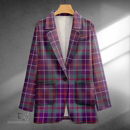 ScotsTee Shop MacHardy Weathered Clan Crest Casual Tartan Flat Lapel Collar Blazer Tartan Blazer Cotton