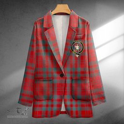 ScotsTee Shop Livingstone Weathered Clan Crest Casual Tartan Flat Lapel Collar Blazer Tartan Blazer Cotton