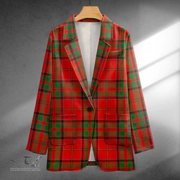 ScotsTee Shop MacDonell of Keppoch Modern Clan Crest Casual Tartan Flat Lapel Collar Blazer Tartan Blazer Cotton