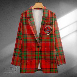ScotsTee Shop MacDonell of Keppoch Modern Clan Crest Casual Tartan Flat Lapel Collar Blazer Tartan Blazer Cotton