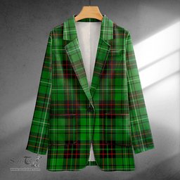 ScotsTee Shop MacAulay of Lewis Ancient Clan Crest Casual Tartan Flat Lapel Collar Blazer Tartan Blazer Cotton
