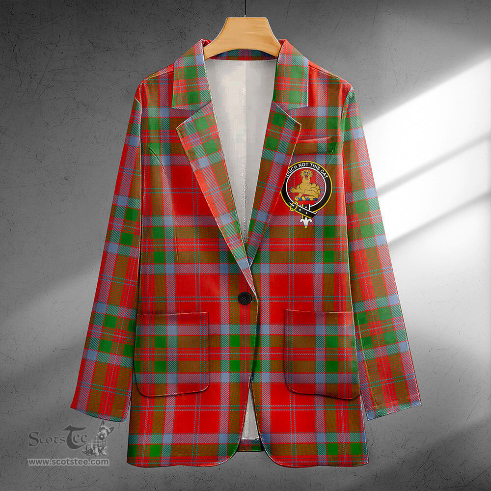 ScotsTee Shop MacGillivray Ancient Clan Crest Casual Tartan Flat Lapel Collar Blazer Tartan Blazer Cotton