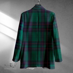 ScotsTee Shop Lockhart Modern Clan Crest Casual Tartan Flat Lapel Collar Blazer Tartan Blazer Cotton