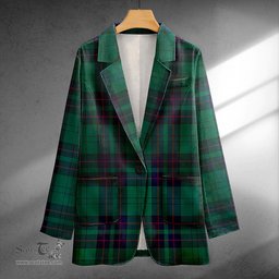 ScotsTee Shop Lockhart Modern Clan Crest Casual Tartan Flat Lapel Collar Blazer Tartan Blazer Cotton
