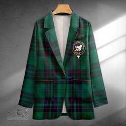 ScotsTee Shop Lockhart Modern Clan Crest Casual Tartan Flat Lapel Collar Blazer Tartan Blazer Cotton