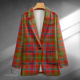 ScotsTee Shop Lumsden Ancient Clan Crest Casual Tartan Flat Lapel Collar Blazer Tartan Blazer Cotton