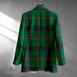 ScotsTee Shop Kincaid Modern Clan Crest Casual Tartan Flat Lapel Collar Blazer Tartan Blazer Cotton