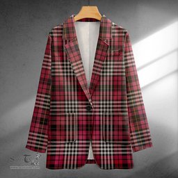 ScotsTee Shop Little of Morton Rigg Ancient Clan Crest Casual Tartan Flat Lapel Collar Blazer Tartan Blazer Cotton