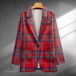ScotsTee Shop MacGillivray Weathered Clan Crest Casual Tartan Flat Lapel Collar Blazer Tartan Blazer Cotton