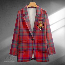 ScotsTee Shop MacGillivray Weathered Clan Crest Casual Tartan Flat Lapel Collar Blazer Tartan Blazer Cotton