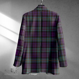 ScotsTee Shop MacEwan Weathered Clan Crest Casual Tartan Flat Lapel Collar Blazer Tartan Blazer Cotton