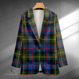 ScotsTee Shop MacDonald of Borrodale (Donald Borrodale Historic) Modern Clan Crest Casual Tartan Flat Lapel Collar Blazer Tartan Blazer Cotton