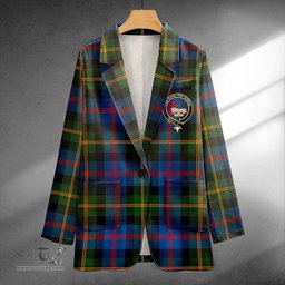ScotsTee Shop MacDonald of Borrodale (Donald Borrodale Historic) Modern Clan Crest Casual Tartan Flat Lapel Collar Blazer Tartan Blazer Cotton