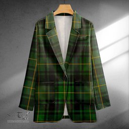 ScotsTee Shop MacArthur Modern Clan Crest Casual Tartan Flat Lapel Collar Blazer Tartan Blazer Cotton