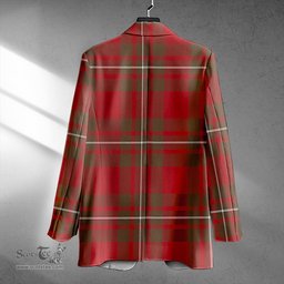 ScotsTee Shop MacGregor (Gregor) Weathered Clan Crest Casual Tartan Flat Lapel Collar Blazer Tartan Blazer Cotton