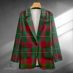 ScotsTee Shop MacGregor of Cardney (Gregor of Cardney) Modern Clan Crest Casual Tartan Flat Lapel Collar Blazer Tartan Blazer Cotton