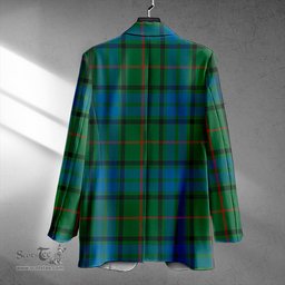 ScotsTee Shop Lauder Ancient Clan Crest Casual Tartan Flat Lapel Collar Blazer Tartan Blazer Cotton