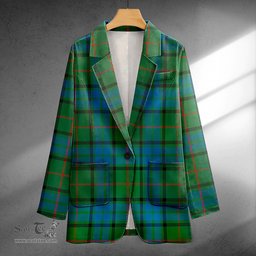 ScotsTee Shop Lauder Ancient Clan Crest Casual Tartan Flat Lapel Collar Blazer Tartan Blazer Cotton