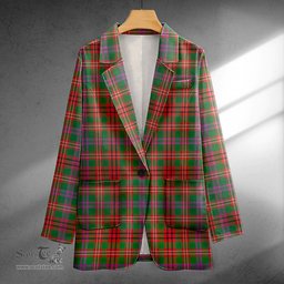 ScotsTee Shop MacCall (MacColl) Ancient Clan Crest Casual Tartan Flat Lapel Collar Blazer Tartan Blazer Cotton
