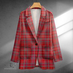 ScotsTee Shop MacDonald of Staffa (Donald of Staffa) Weathered Clan Crest Casual Tartan Flat Lapel Collar Blazer Tartan Blazer Cotton