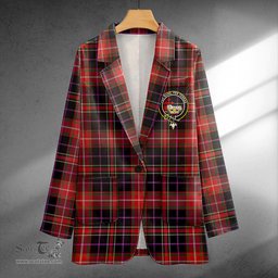 ScotsTee Shop MacDonald Sir John A (Donald Sir John A) Ancient Clan Crest Casual Tartan Flat Lapel Collar Blazer Tartan Blazer Cotton